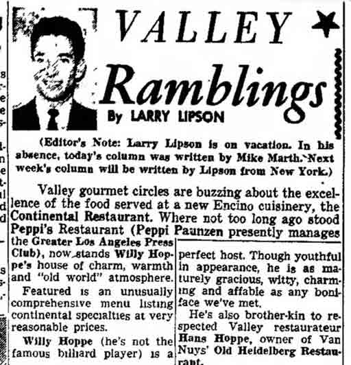 Valley Ramblings (Sept. 15, 1961)