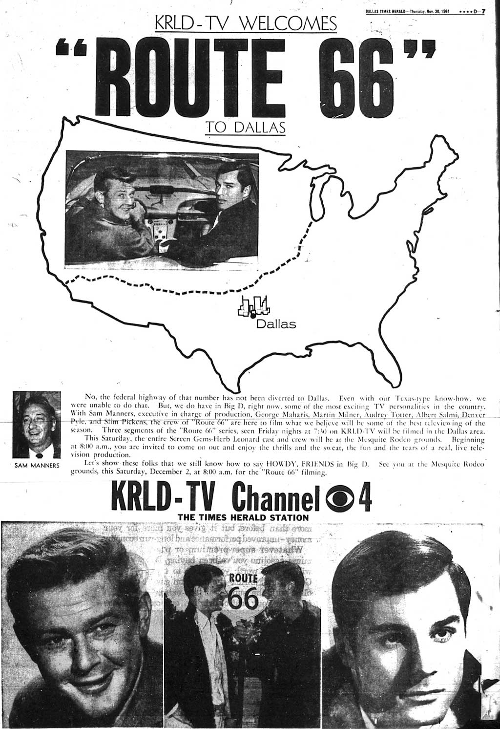 route 66 - dallas, texas - newspaper clippings