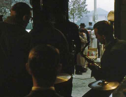 Coco's band inside the station.