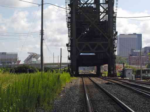 The Bridge - Cuyahoga River at Lake Erie - August 3, 2008<br><i>(Cleveland Browns Stadium at left - built 1997)</i>