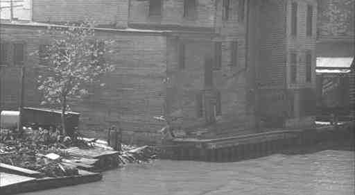 Merwin Ave. buildings from Center St. Bridge - Cleveland, Ohio - May 1961